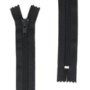 Fermeture à glissière en nylon de 6mm de couleur noire, pour vêtements et accessoires, marque Autres, vue en gros plan