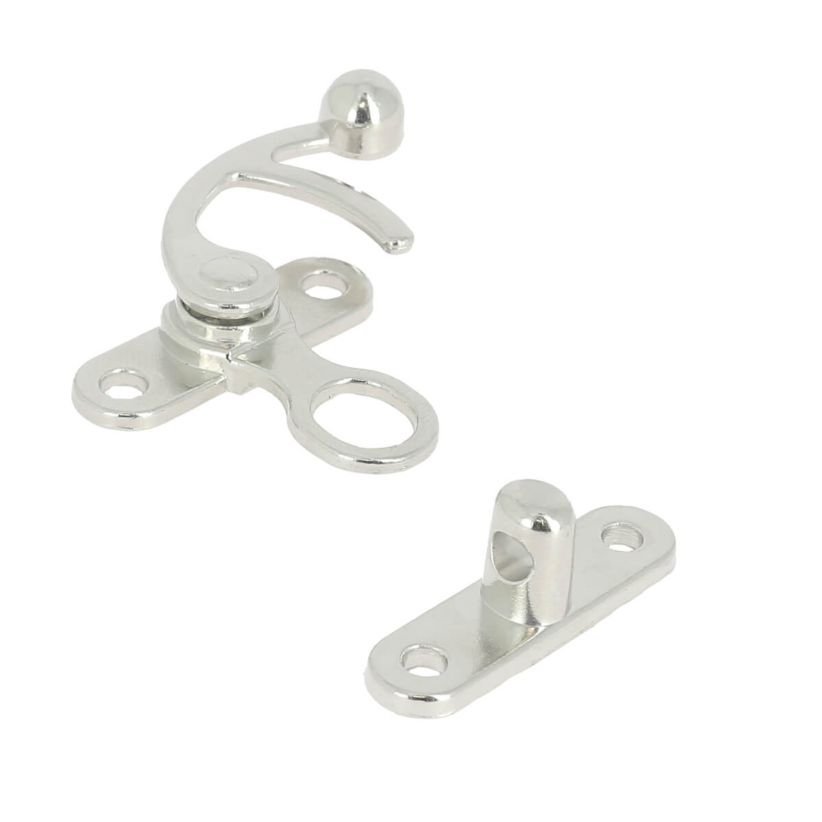 Fermoir pivotant pour sac de 36x42mm, accessoire en métal, finition argentée, conçu pour renforcer la fermeture des sacs.