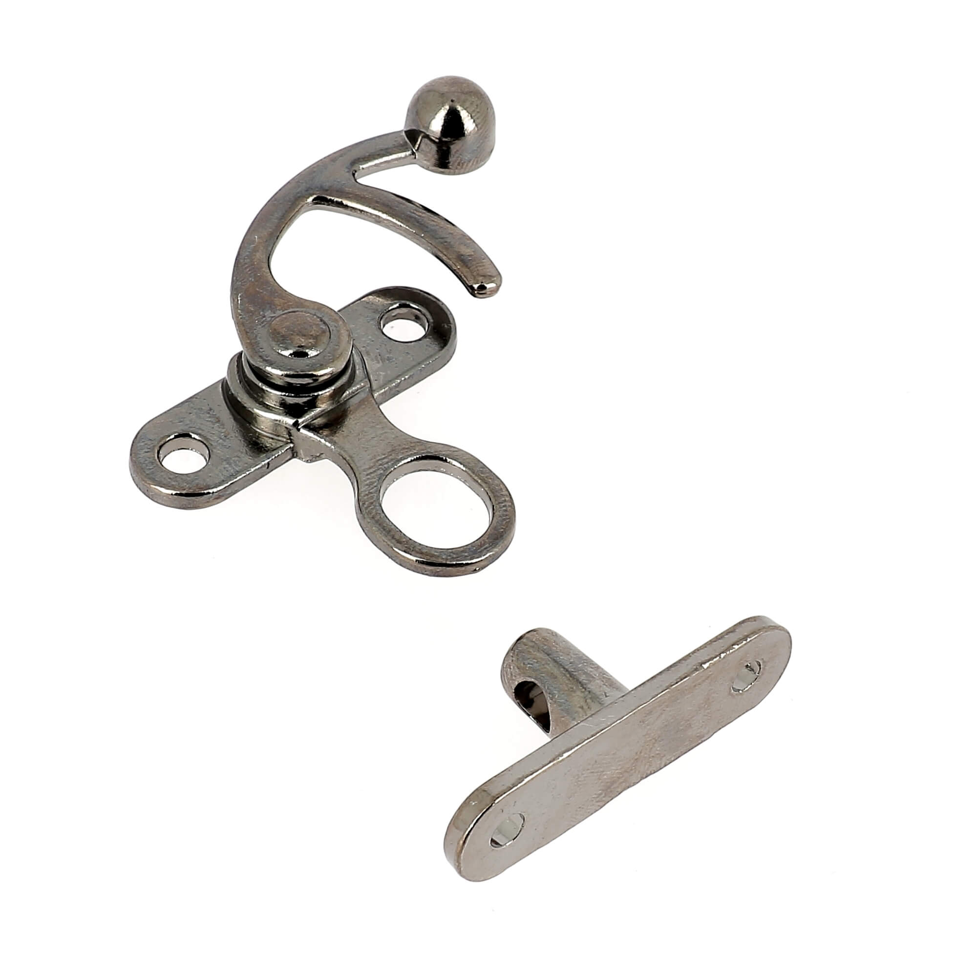 Fermoir pivotant pour sac de 36x42mm, accessoire en métal avec rotation pour fixation sécurisée.