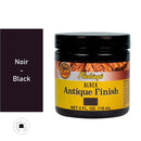 Patine pour cuir Fiebing's Antique finish noir de 118ml, teinture et peinture pour cuir, bouteille avec étiquette noire.