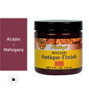 Patine pour cuir Fiebing's Antique finish 118ml en teinte acajou ou mahogany, appliquée sur un cuir brun foncé.