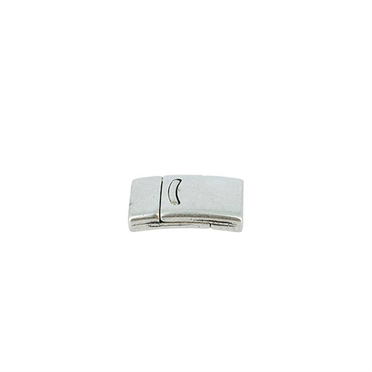 Fermoir bijou CAMILLE aimanté en argent vieilli, 10mm, pour créations de bijoux avec lacet plat.