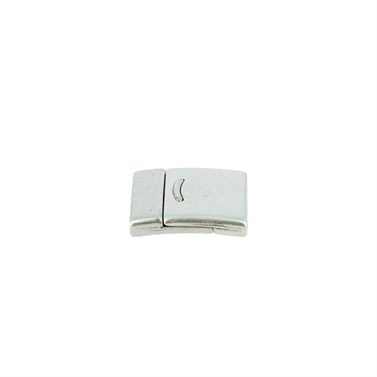 Fermoir bijou CAMILLE aimanté en argent vieilli, 20 mm, pour créations de bijoux avec lacet plat.
