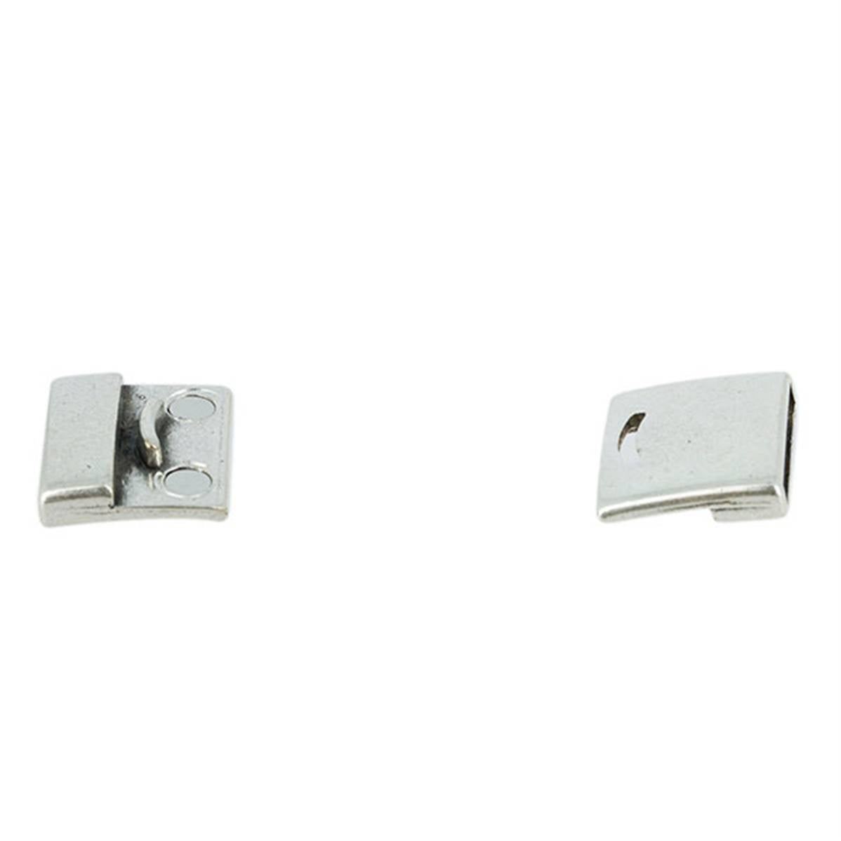 Fermoir bijou CAMILLE aimanté en argent vieilli, 20 mm, pour créations de bijoux avec lacet plat.