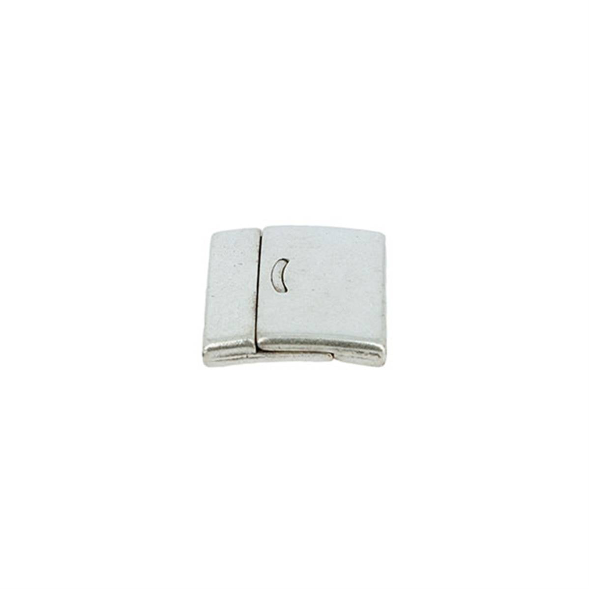 Fermoir bijou CAMILLE aimanté en argent vieilli, 30mm, pour créations bijoux avec lanière plate.