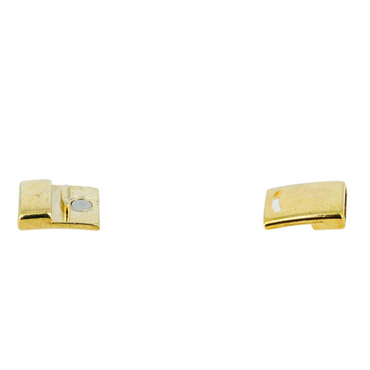 Fermoir bijou CAMILLE aimanté en laiton doré, 13 mm, pour créations de bijoux avec lacet plat.