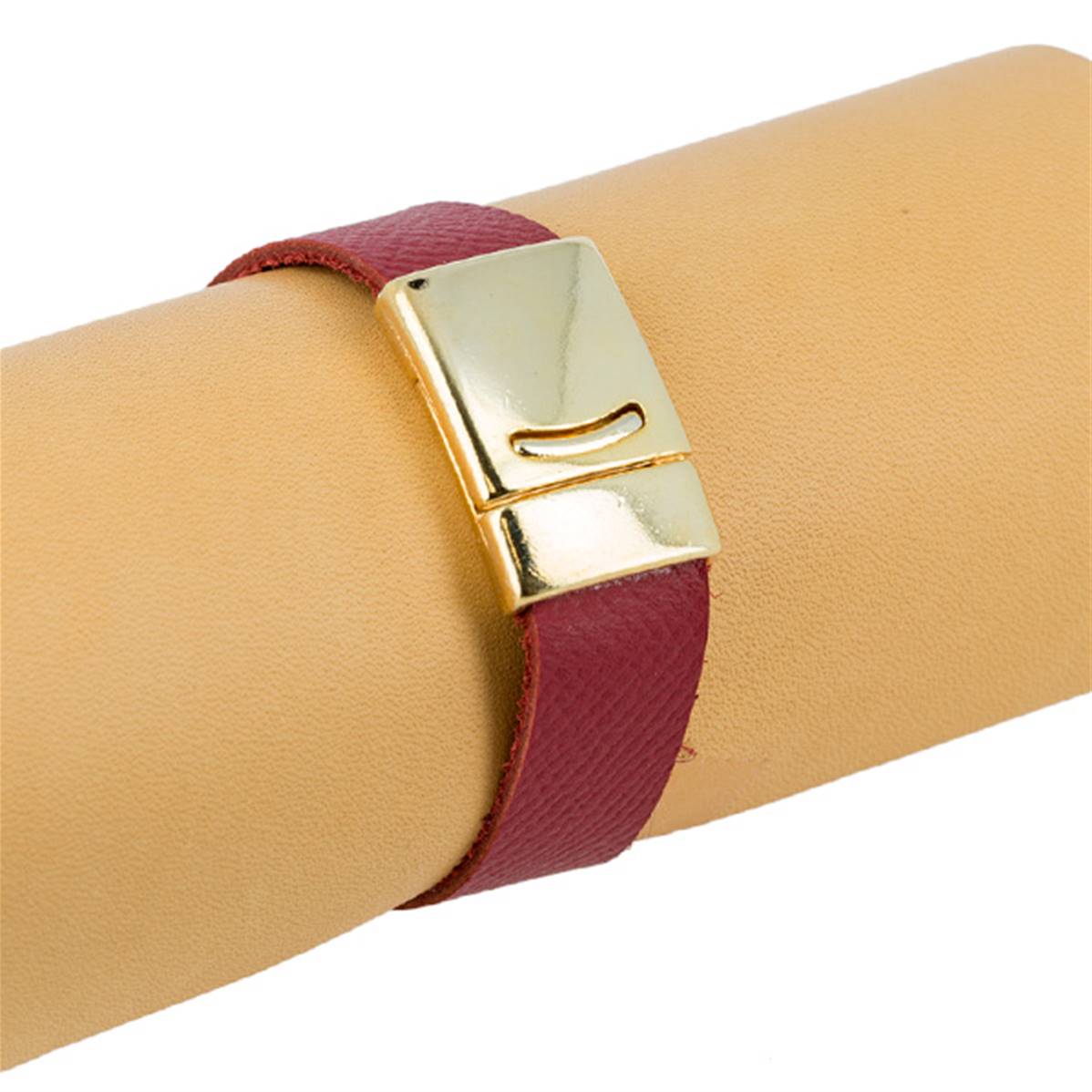 Fermoir bijou CAMILLE aimanté en laiton doré, 15 mm, pour créations de bijoux avec lacet plat.