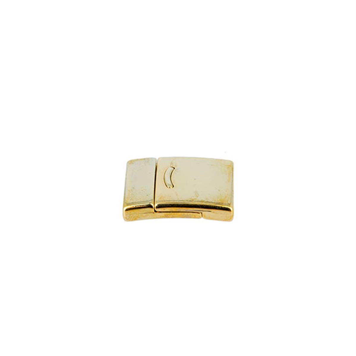 Fermoir bijou CAMILLE aimanté en laiton doré, 20 mm, pour créations de bijoux avec lacet plat.