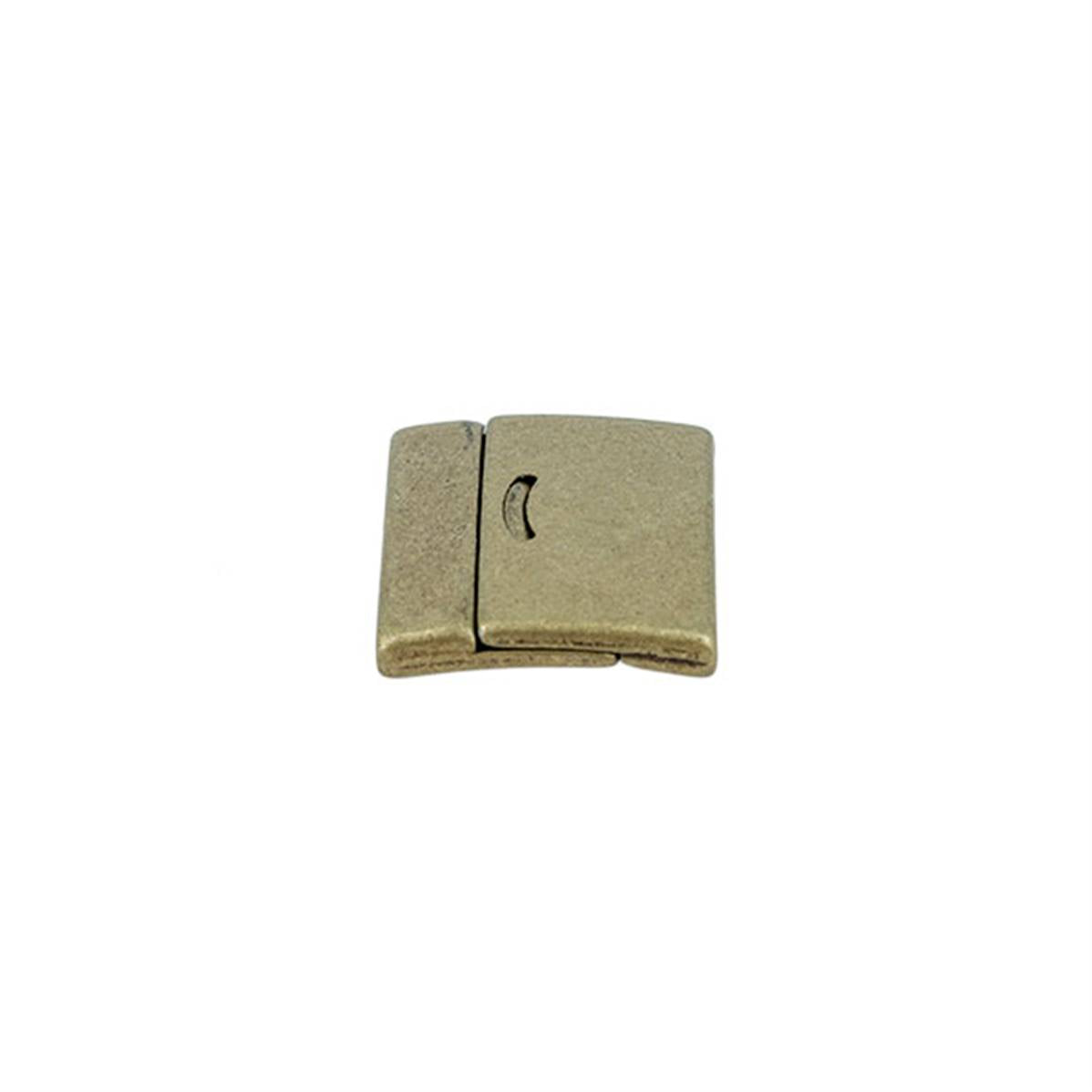 Fermoir bijou CAMILLE aimanté en laiton mat, 30 mm, pour créations de bijoux avec lacet plat, finition élégante.