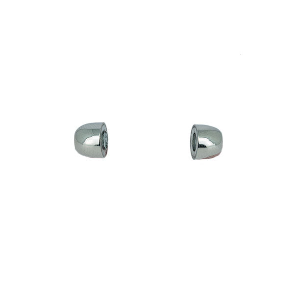 Fermoir bijou en inox avec capsule aimantée, lacet rond 3 mm, finition nickelée pour créations bijoux.