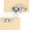 Fermoir pivotant argenté vieilli de 36x42mm pour sac, accessoire de maroquinerie durable et élégant.