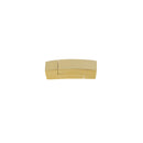Fermoir bijou en inox rectangle aimanté pour lacet plat 5mm, finition or, création de bijoux élégants et solides.