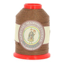 Fil au Chinois, bobine de 500m de fil polyester coton spécial maroquinerie, marron clair, 28/4, 0,52mm, pour couture et maroquinerie