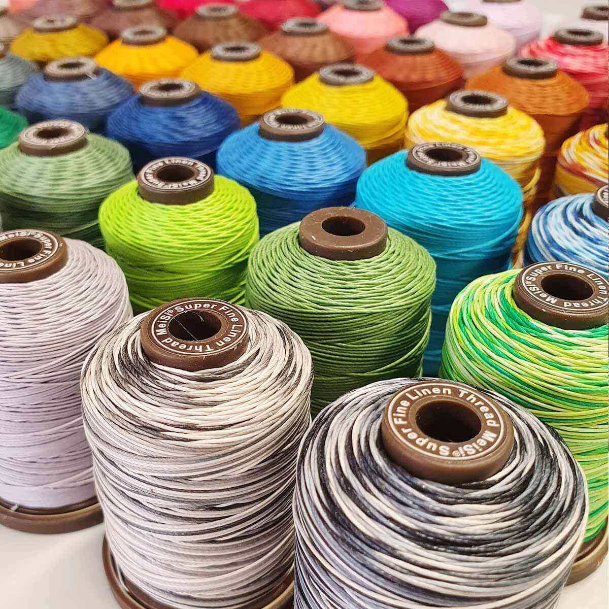 Bobine de 90m de fil de lin ciré MeiSi M40, 0,45 mm, couleur chocolat, mercerie fine pour couture et broderie