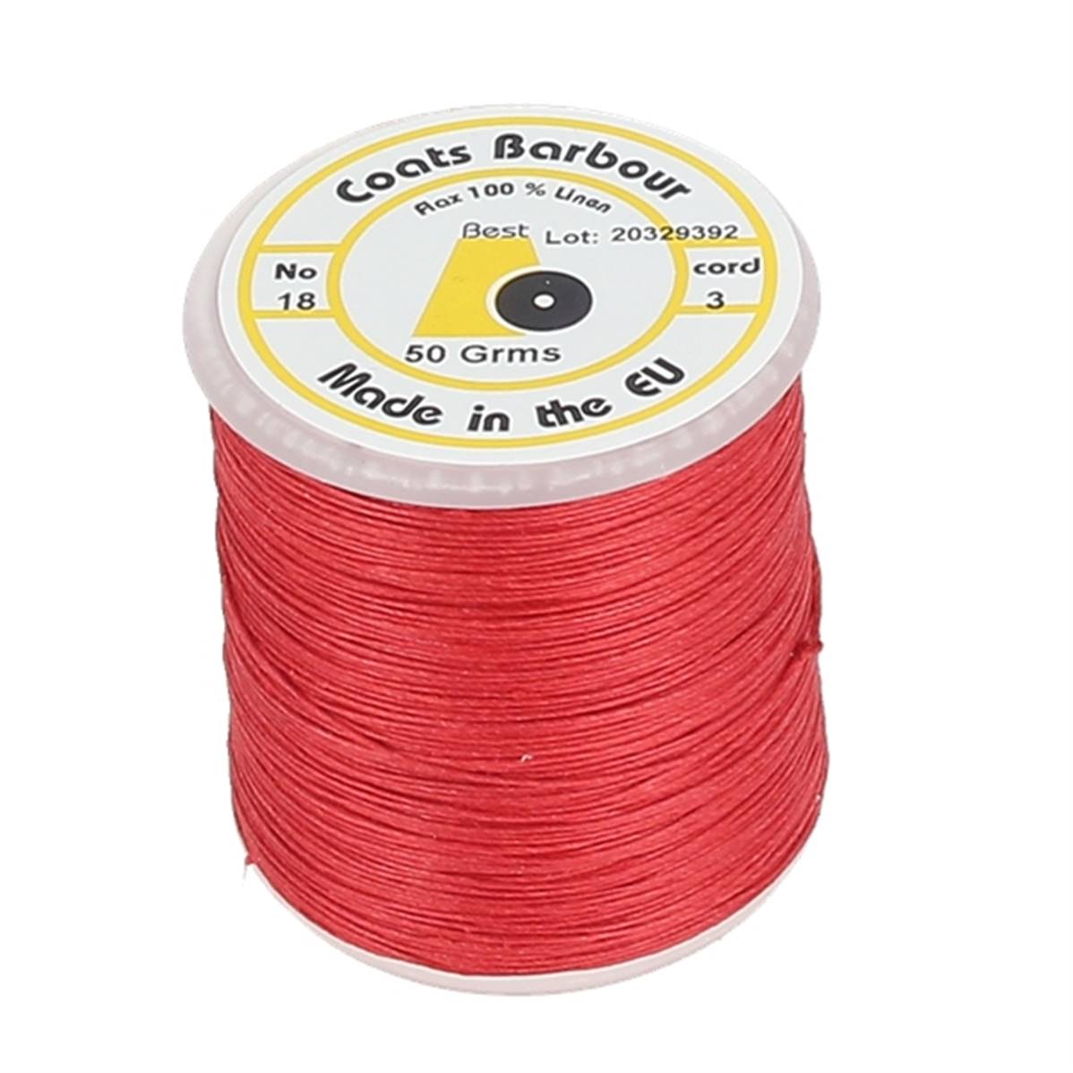 Fil de lin satiné Campbell's Barbour, 18/3, couleur rouge, bobine de mercerie pour couture et broderie.