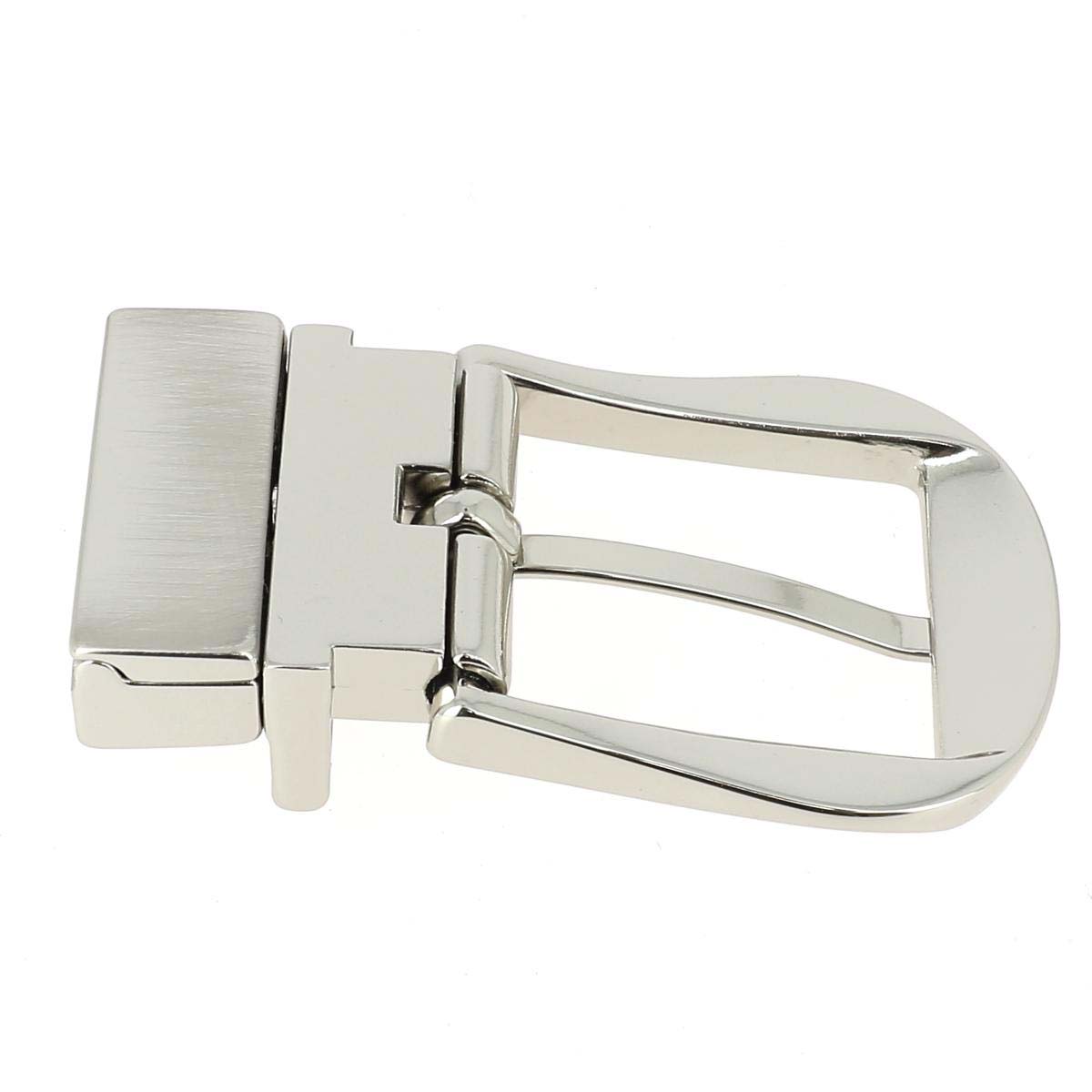 Boucle de ceinture à griffe MAE en nickelé, 30mm, pour boucle de ceinture robuste et élégante en métal.