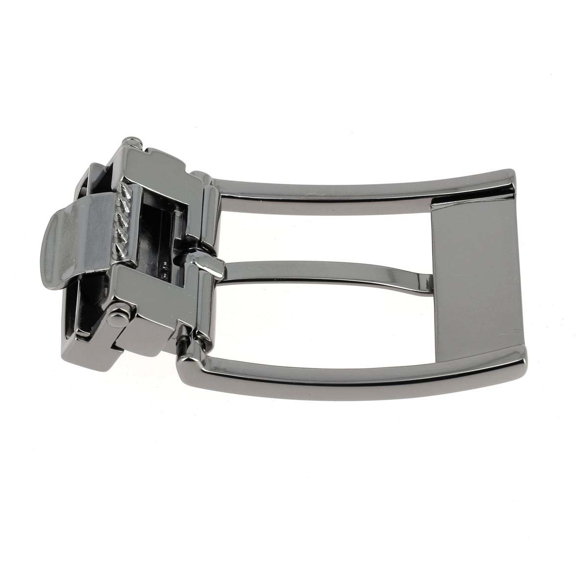 Boucle de ceinture à griffe RAY pour canon de fusil satinée, 35mm, en bouclerie, visible en gros plan.