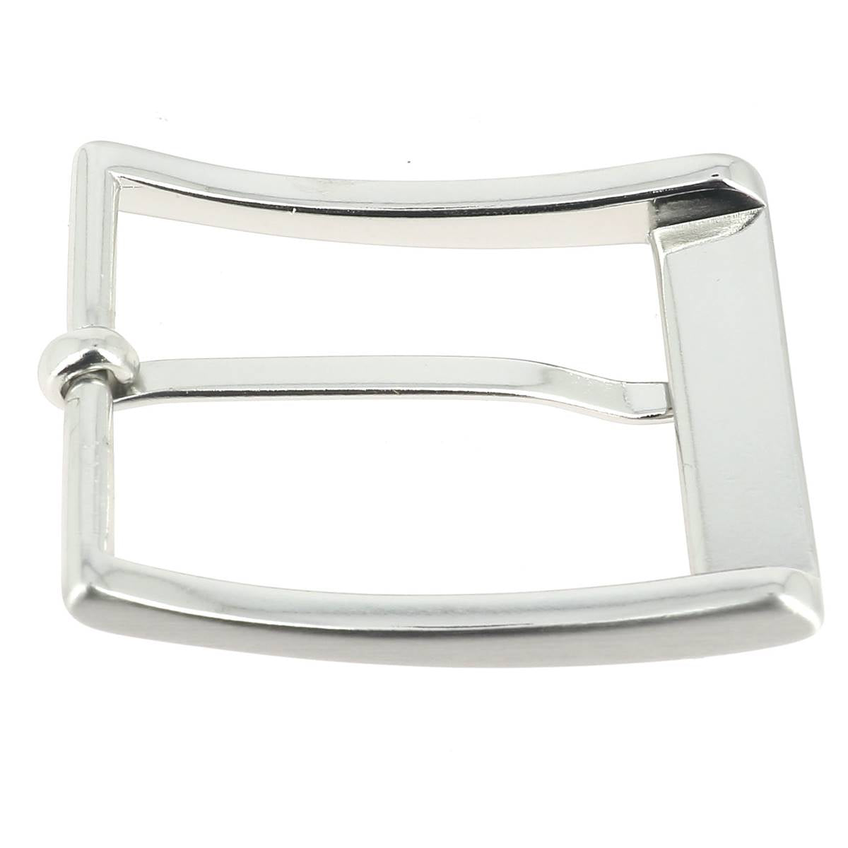 Boucle de ceinture LÉO en nickel-free satiné, boucle de ceclerie pour ceintures, finition élégante et moderne.