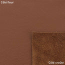Échantillon de cuir de vachette GRANITE FAUVE de Deco Cuir, texture et couleur naturelle visible.