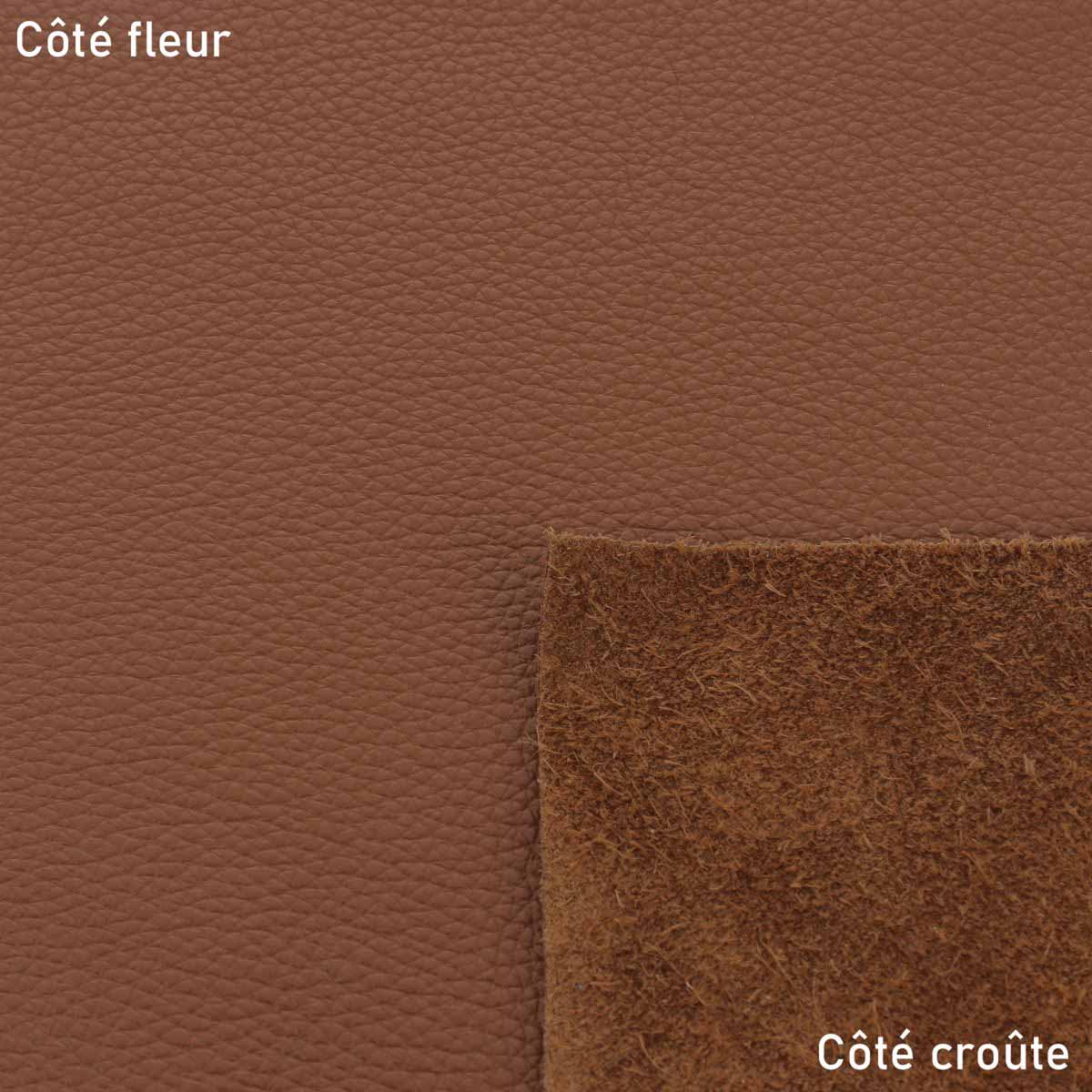 Morceau de cuir GRANITE FAUVE de la marque Autres, texture fine et couleur chaude, utilisé pour la maroquinerie ou la couture.