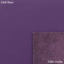 Échantillon de cuir de vachette GRANITE violet de la marque Deco Cuir, montrant la texture et la couleur du cuir.