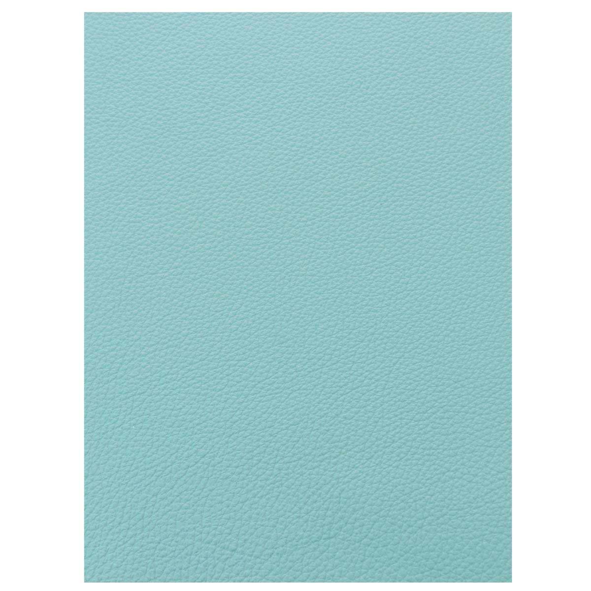 Morceau de cuir GRANITE bleu pastel, souple et texturé, idéal pour projets de couture et artisanat.