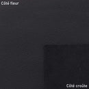 Échantillon de cuir de vachette noir GRANITE de Deco Cuir, texture lisse et mat, pour projets de maroquinerie ou décoration intérieure.