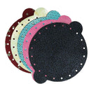 Lot de 5 découpes de cuir pour bourse FANTAISIE de 20 cm, fabriquées par Deco Cuir, parfaites pour la création de bijoux ou accessoires.