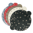 Lot de 5 découpes de croûte de cuir pour bourse Deco Cuir, diamètre 20 cm, en cuir fantaisie pour création artisanale.