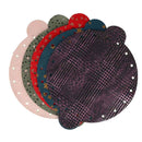 Lot de 5 découpes de croûte de cuir pour bourse, diamètre 20 cm, marque Deco Cuir, pour création de bijoux ou accessoires en cuir.