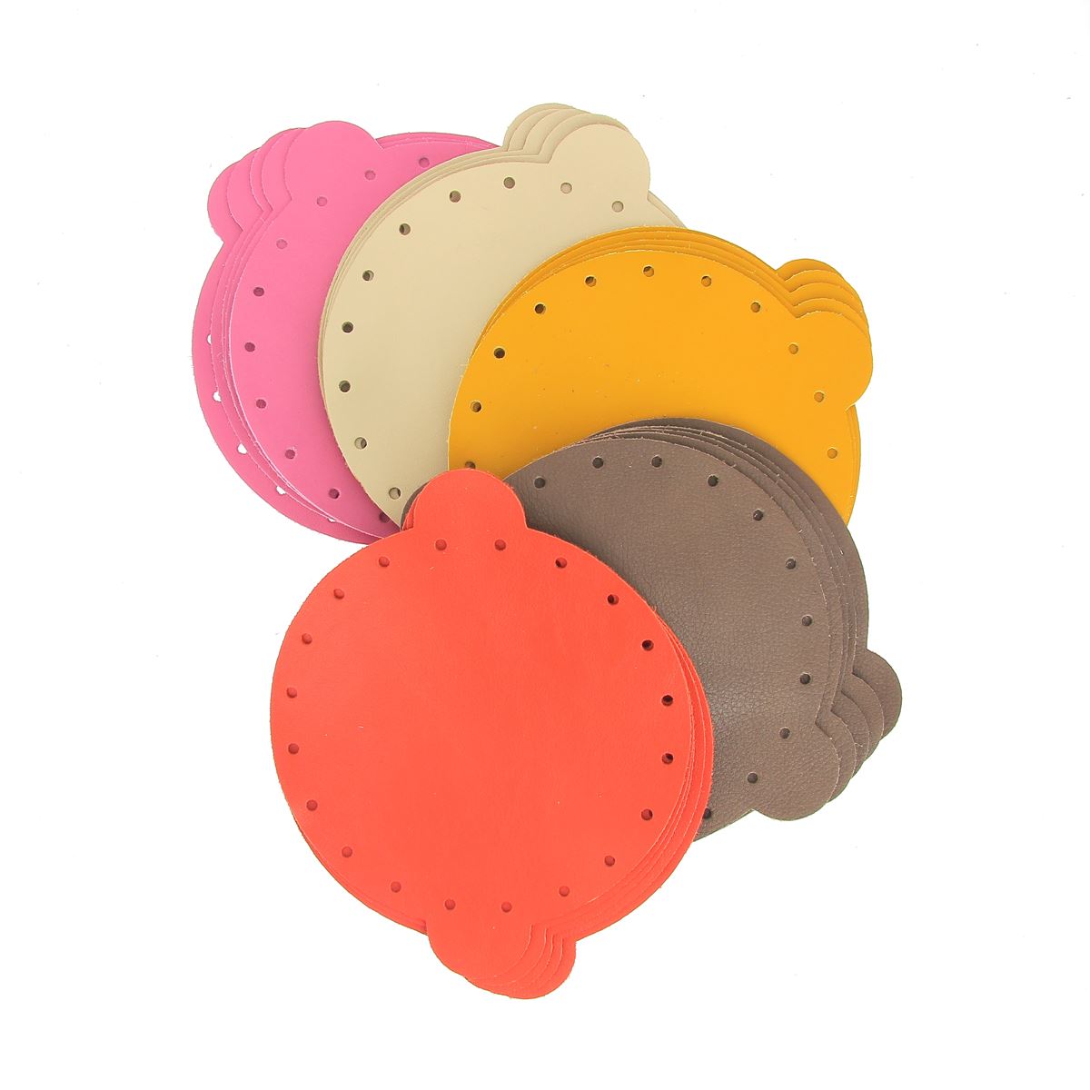 Lot de 25 découpes de cuir pleine fleur Deco Cuir pour bourse, diamètre 14,5 cm, surface texturée et de haute qualité.