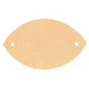 Découpe de cuir naturel pour barrette à cheveux personnalisable, fabriquée par Deco Cuir, montrant la texture du cuir et la découpe.