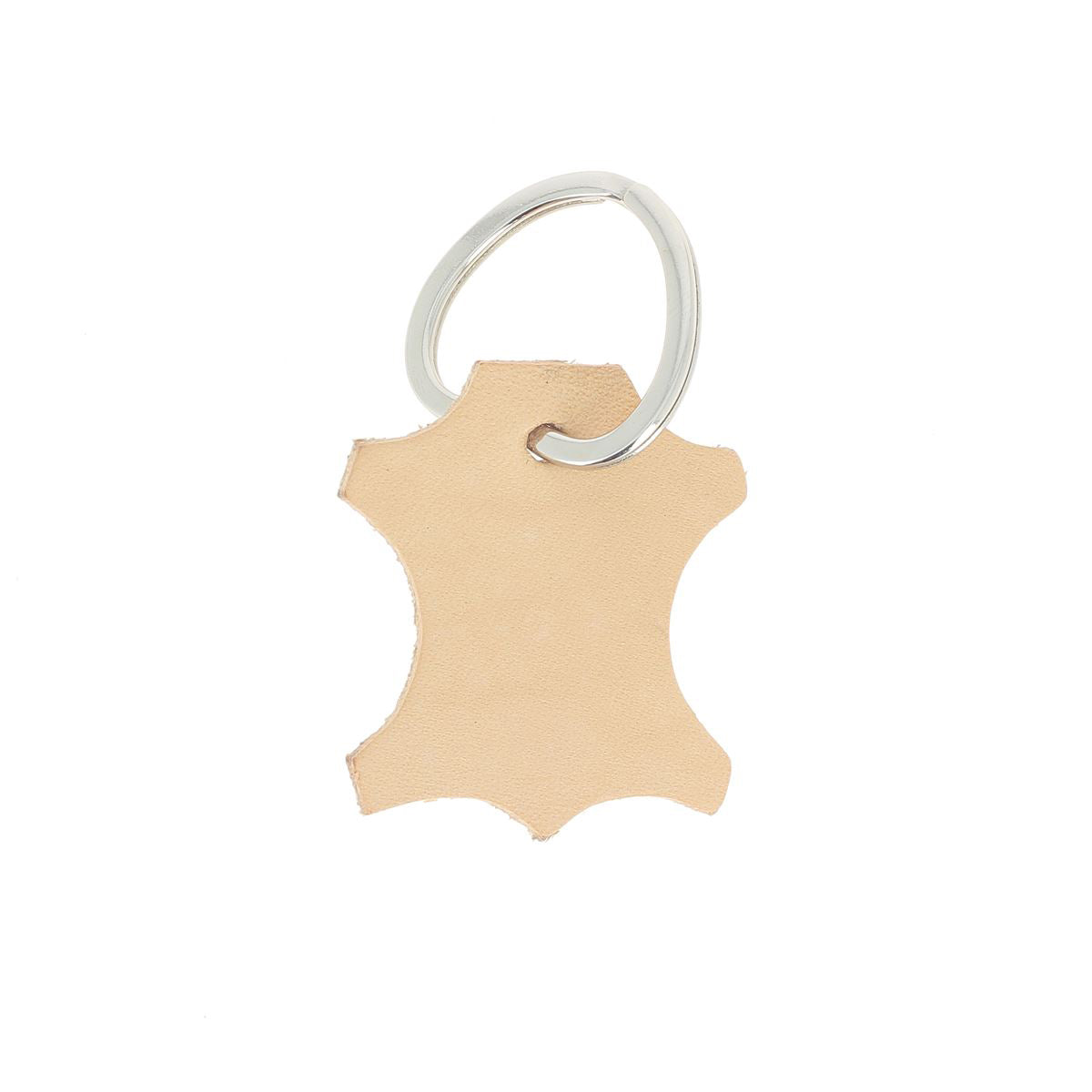 Découpe de peau de cuir naturel pour porte-clés en cuir, par Deco Cuir, à personnaliser, visible en image.