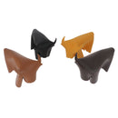 Kit DIY de vache en cuir à monter soi-même, création artisanale de Deco Cuir, avec pièces en cuir brun et outils inclus.