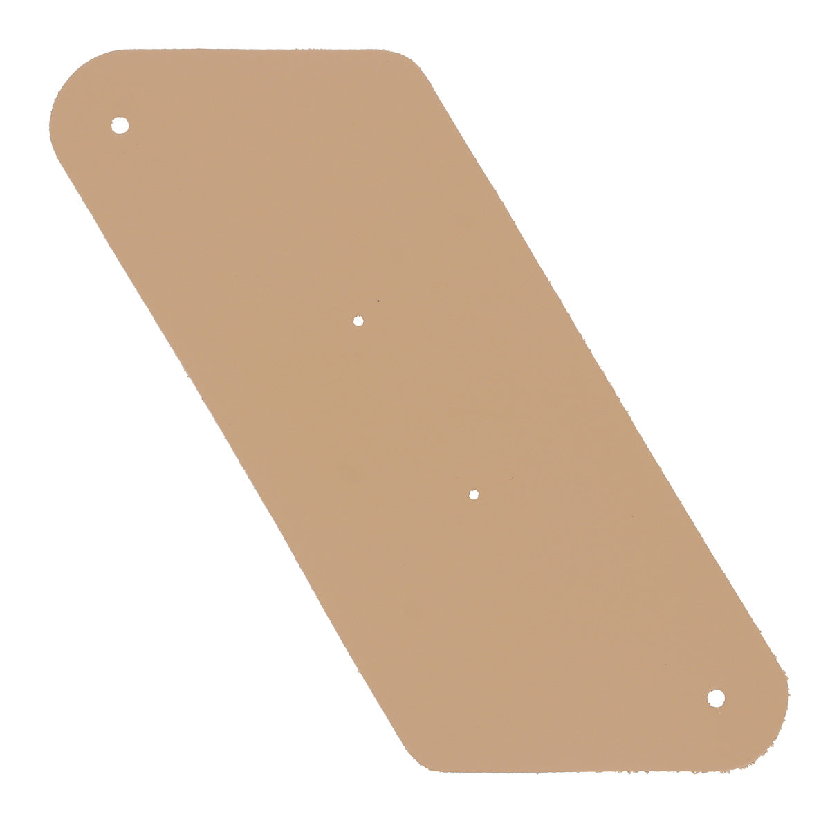 Découpe de cuir beige pour porte-monnaie triangle, fabriquée par Deco Cuir, avec détails en cuir naturel.