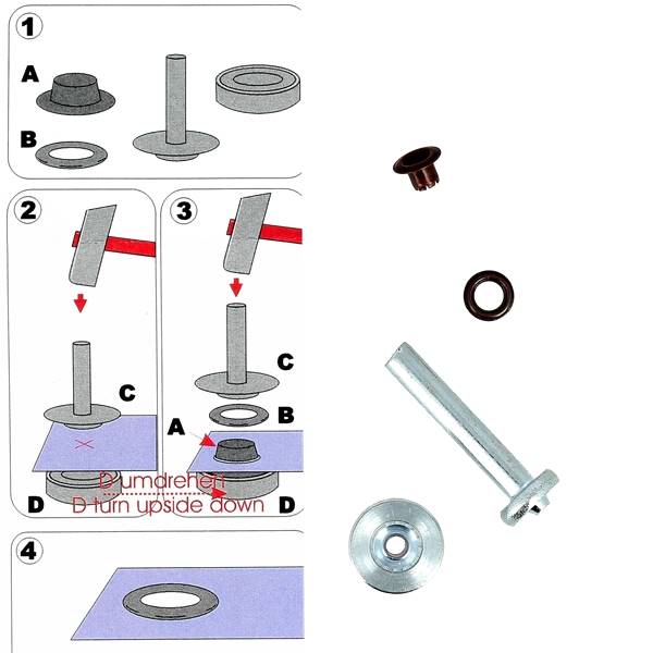 Kit d'œillets en étoile de 4 mm avec outils de pose, accessoires pour décoration et bricolage, de la marque Autres.