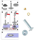 Kit d'œillets en étoile de 4 mm avec outils de pose, accessoires pour bricolage et décoration en métal doré.