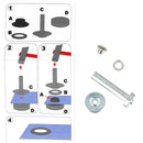 Kit d'œillets en étoile argentés de 4 mm avec outils de pose, accessoires pour bricolage et décoration.