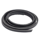 Lacet en cuir de buffle plat noir de 4mm, fabriqué par Deco Cuir, avec finition lisse et tressée.