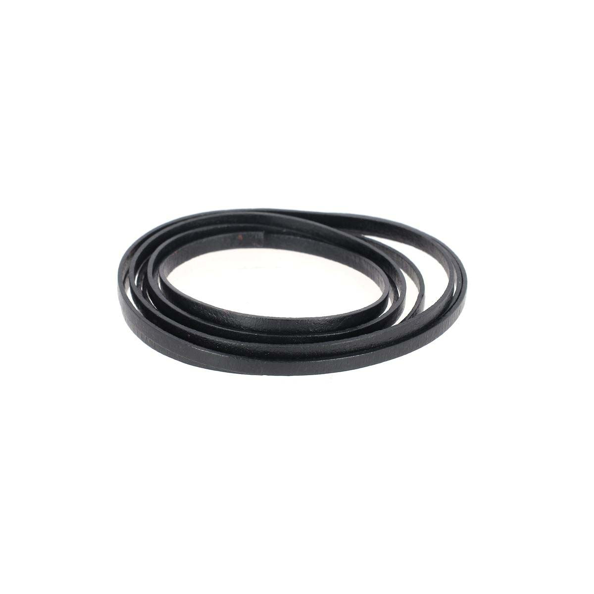 Lacet en cuir pigmenté plat Deco Cuir, largeur 3mm, pour chaussures, visible en blanc avec finition lisse.