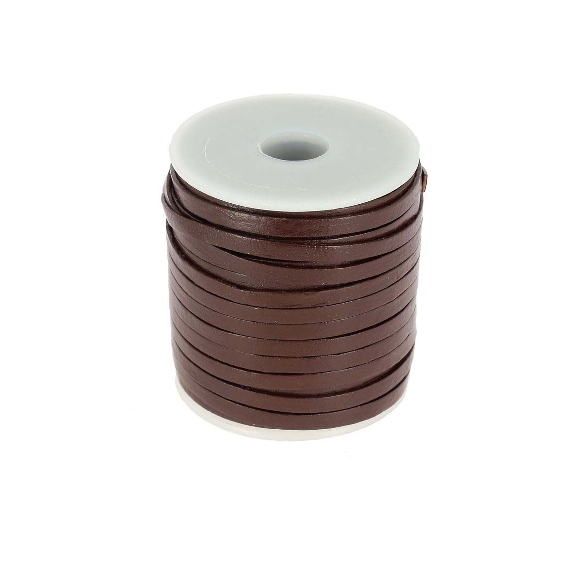 Lacet en cuir pigmenté plat de 4 mm de largeur, fabriqué par Deco Cuir, visible en image avec finition lisse et colorée.