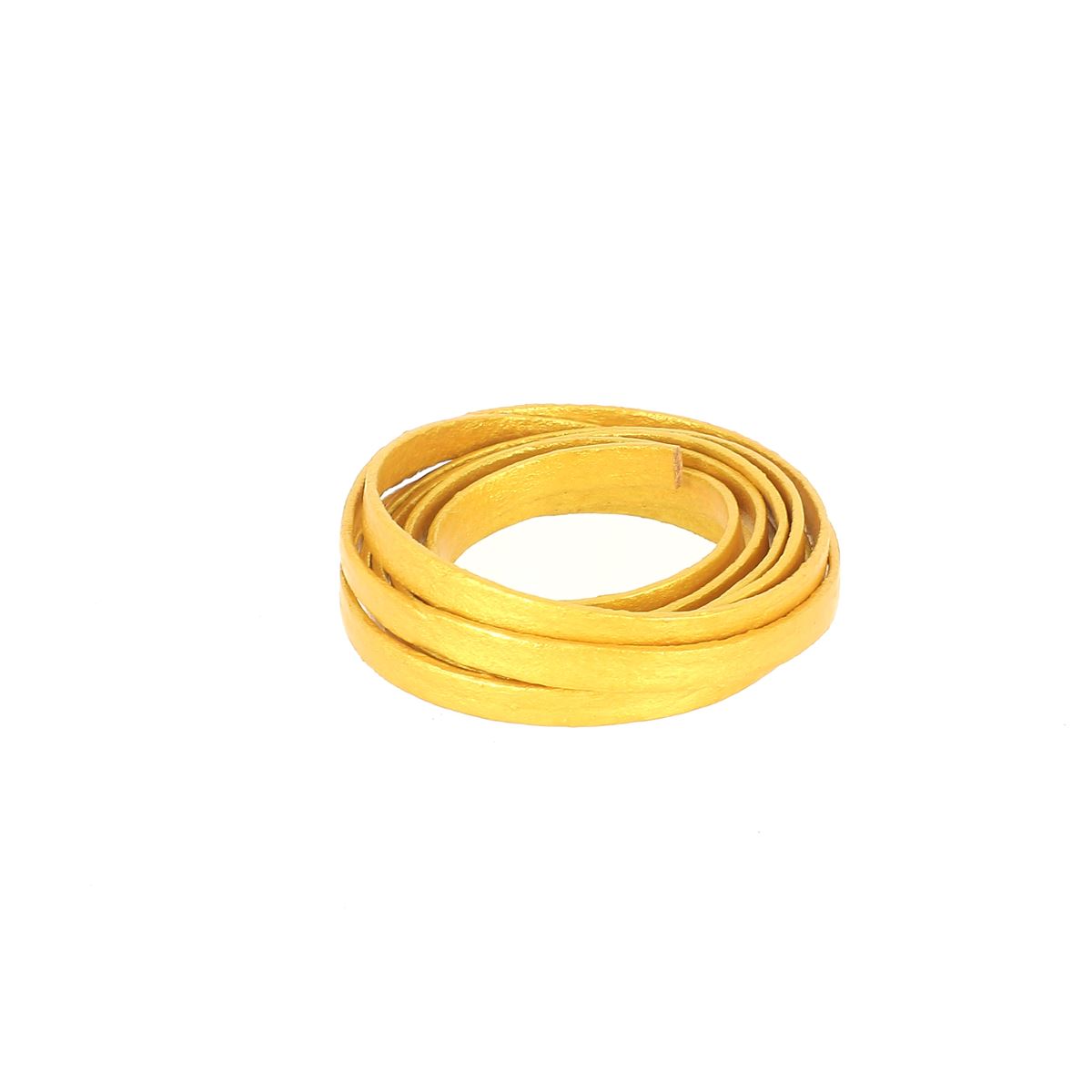 Lacet en cuir pigmenté plat de 4 mm de largeur, fabriqué par Deco Cuir, visible en détail sur l'image.
