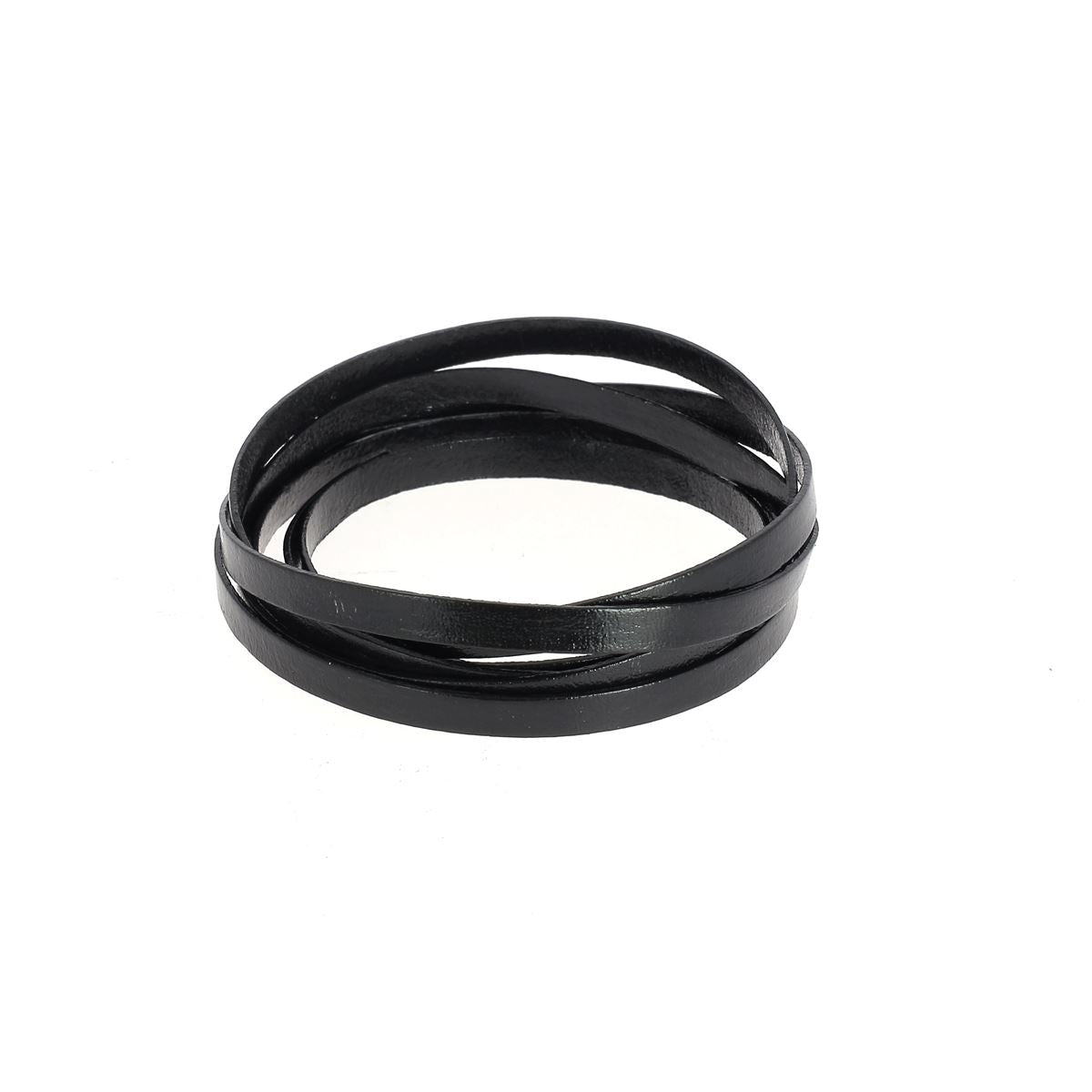 Lacet en cuir pigmenté plat Deco Cuir, largeur 5 mm, pour chaussures élégantes, visible en image avec finition lisse et colorée.