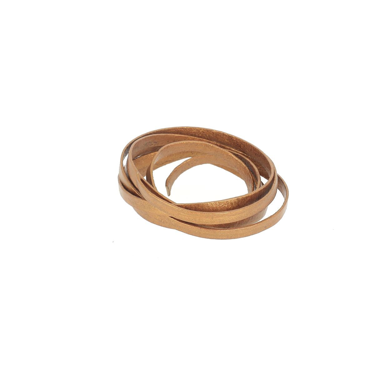 Lacet en cuir pigmenté plat Deco Cuir, largeur 5mm, pour chaussures élégantes, visible en image.