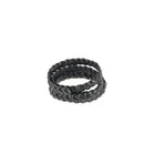 Lacet en cuir pigmenté noir, tressé plat de 8 mm de large, fabriqué par Deco Cuir, pour chaussures élégantes.