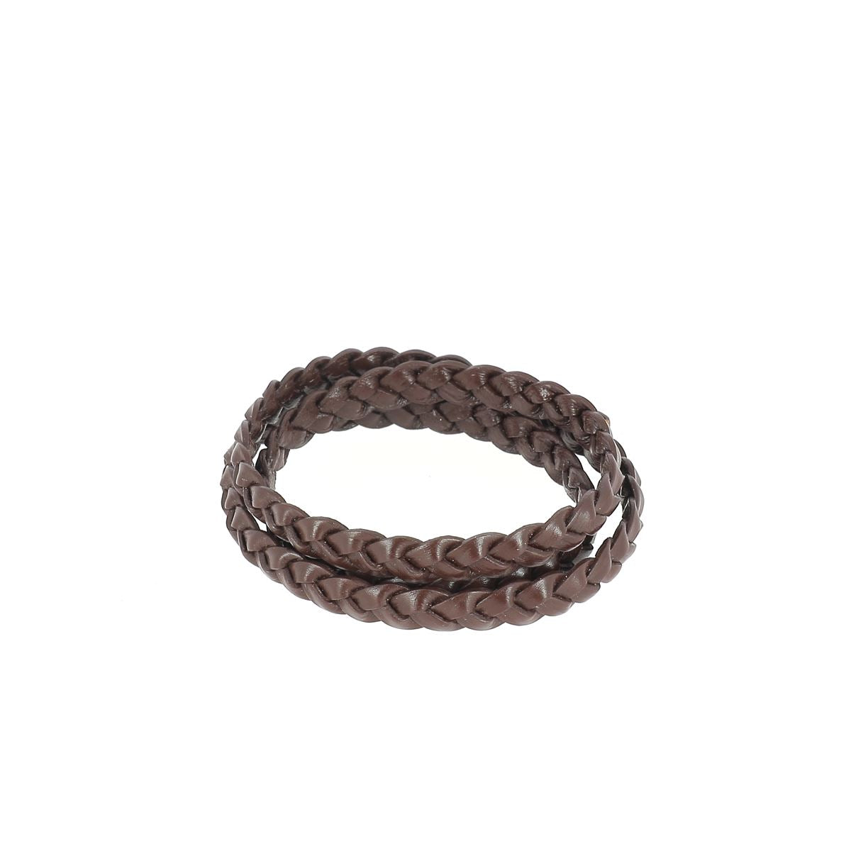 Lacet en cuir pigmenté plat tressé de 8mm de Deco Cuir, couleur chocolat, pour chaussures élégantes.