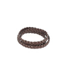 Lacet en cuir pigmenté plat tressé de 8mm de Deco Cuir, couleur chocolat, pour chaussures élégantes.