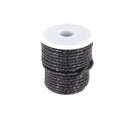 Lacet en cuir pigmenté noir rond tressé de 3mm par Deco Cuir pour chaussures élégantes et durables.