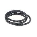 Lacets en cuir pigmenté rond tressé noir de 3 mm de marque Deco Cuir, pour chaussures élégantes et durables.