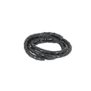 Lacet en cuir pigmenté noir, rond tressé, diamètre 5 mm, fabriqué par Deco Cuir, pour chaussures élégantes et durables.